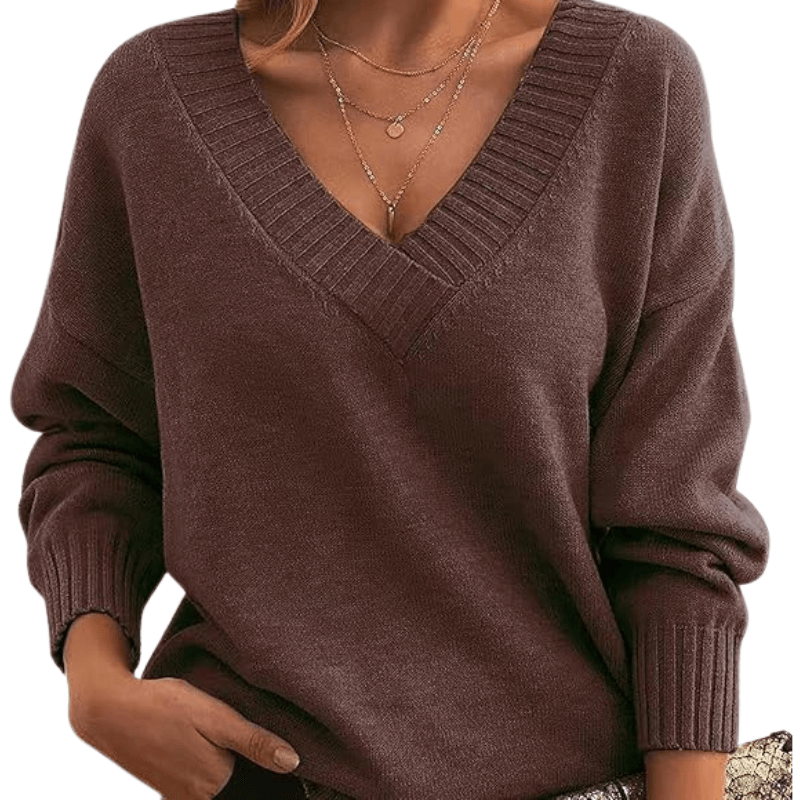 Chic V-Neck Cashmere Sweater Perfect for Everyday Wear