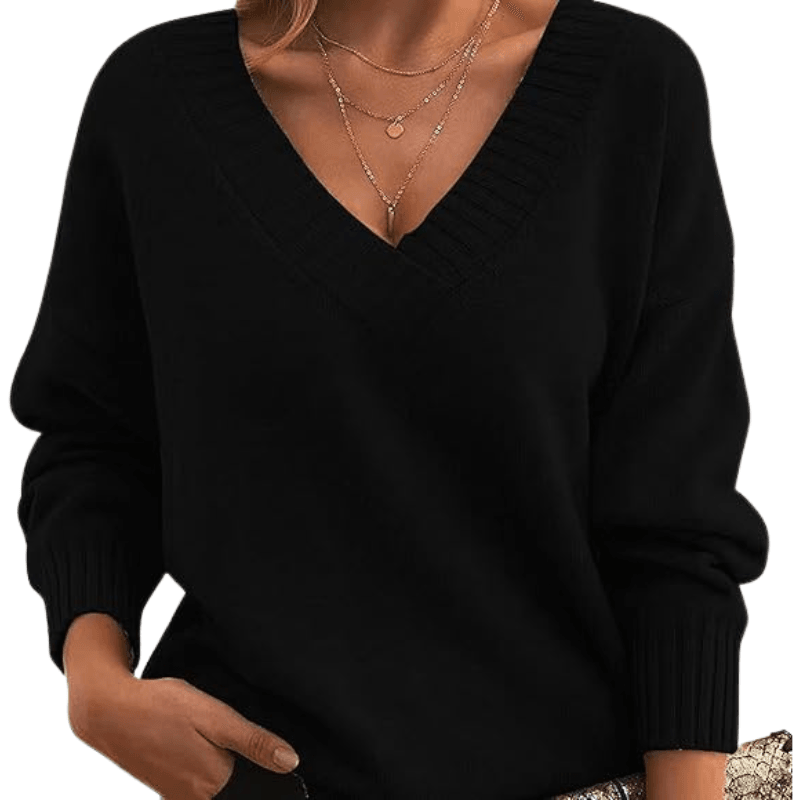 Chic V-Neck Cashmere Sweater Perfect for Everyday Wear