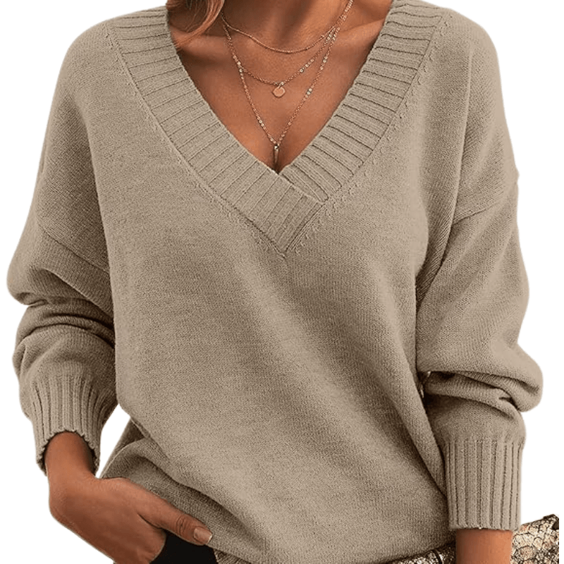Chic V-Neck Cashmere Sweater Perfect for Everyday Wear