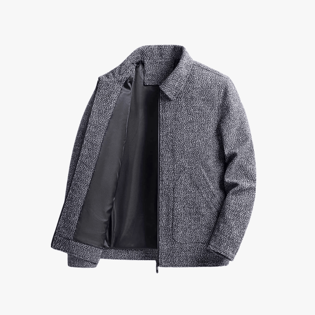 Men’s Classic Wool Blend Zip-Up Jacket