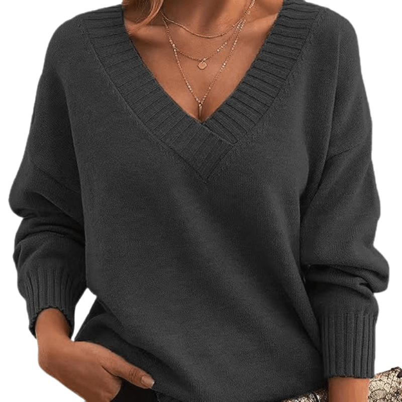 Chic V-Neck Cashmere Sweater Perfect for Everyday Wear