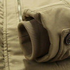 Men's Long Crochet Coat - Warm Hooded Jacket with Fleece Lining for Winter Comfort