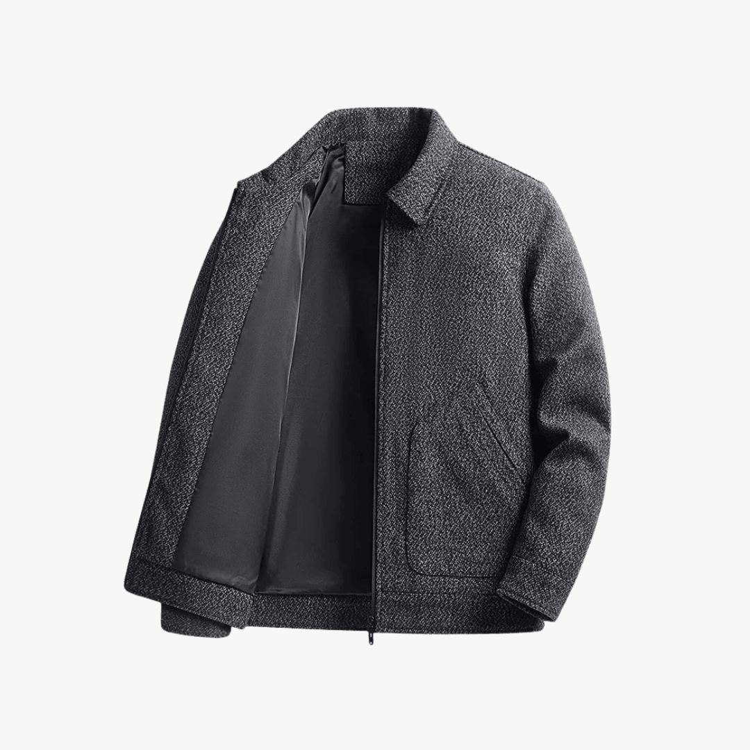 Men’s Classic Wool Blend Zip-Up Jacket
