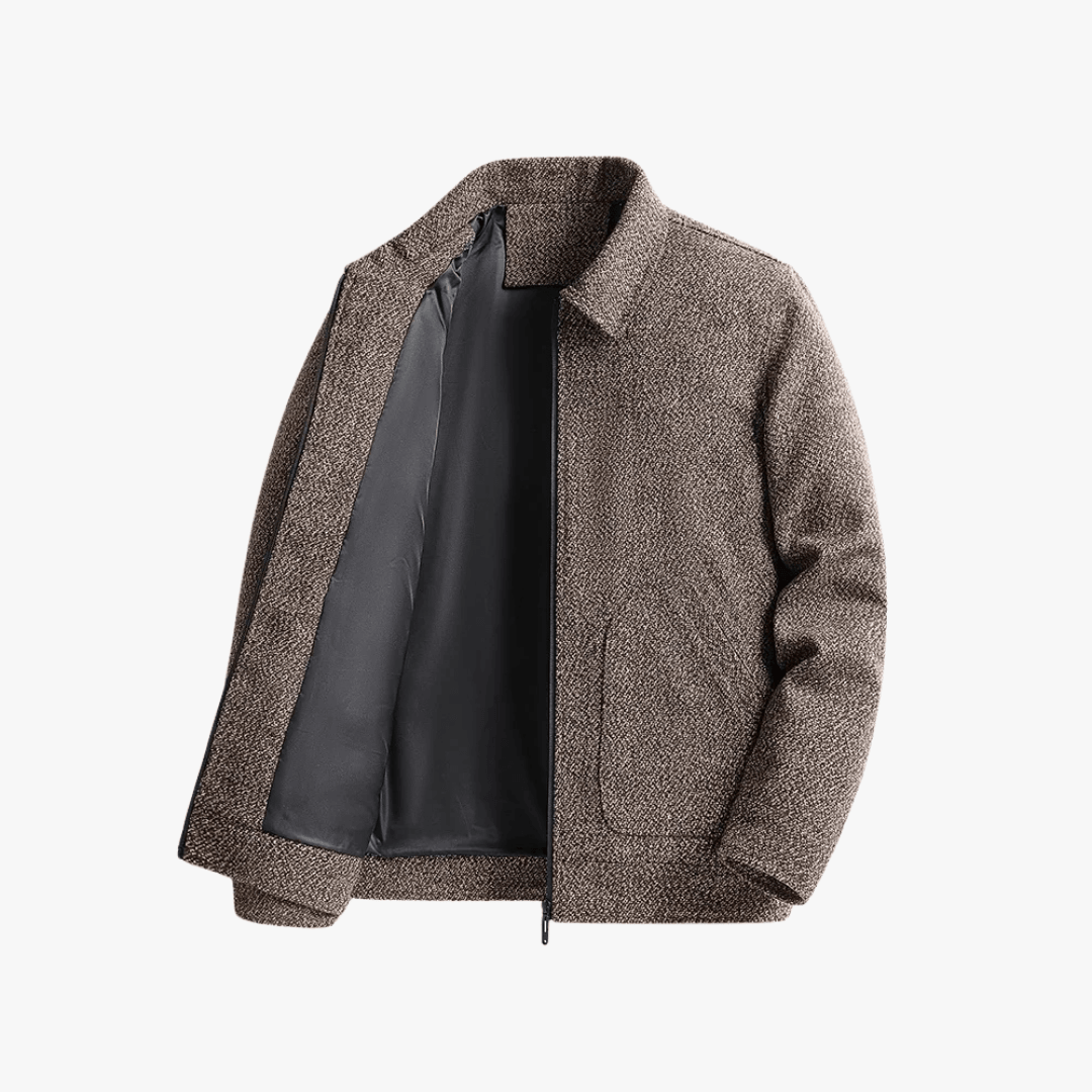 Men’s Classic Wool Blend Zip-Up Jacket