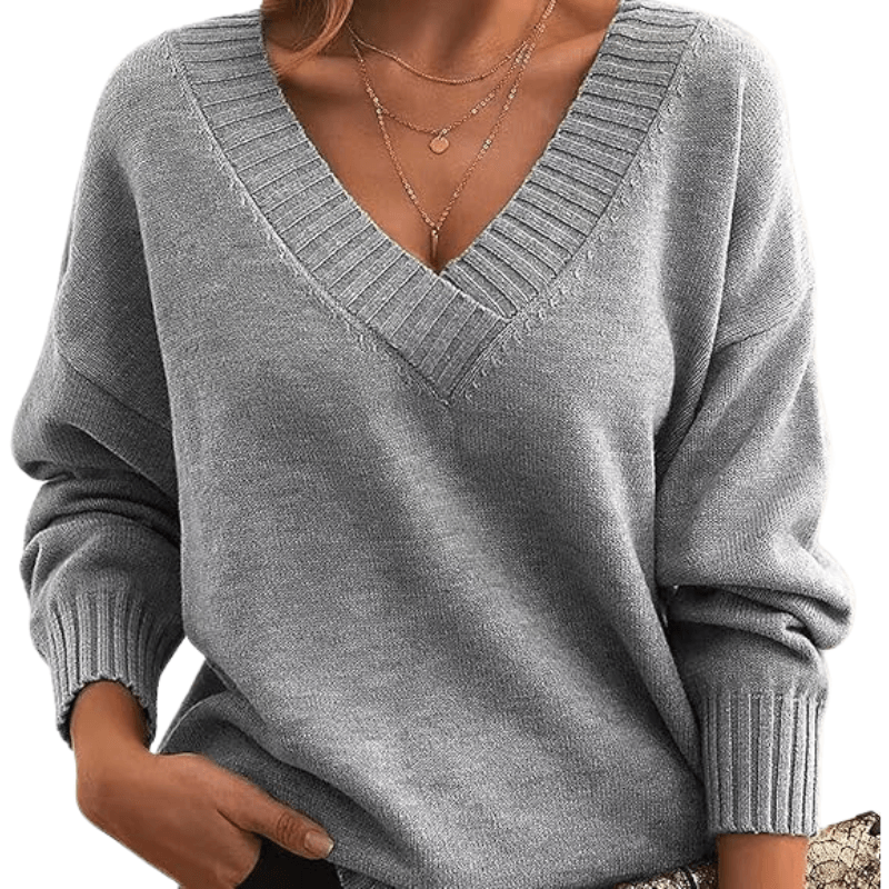 Chic V-Neck Cashmere Sweater Perfect for Everyday Wear