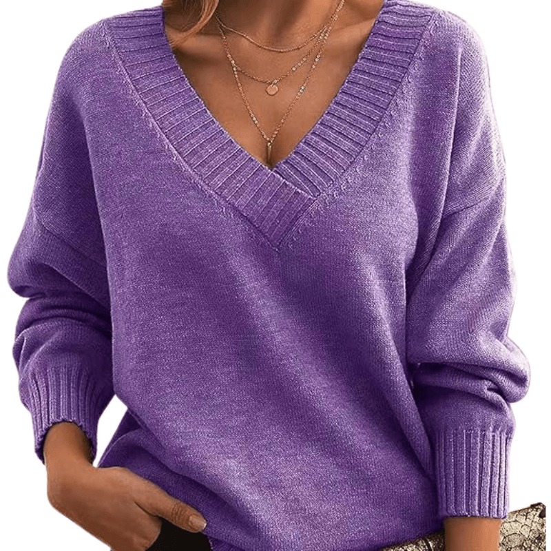 Chic V-Neck Cashmere Sweater Perfect for Everyday Wear