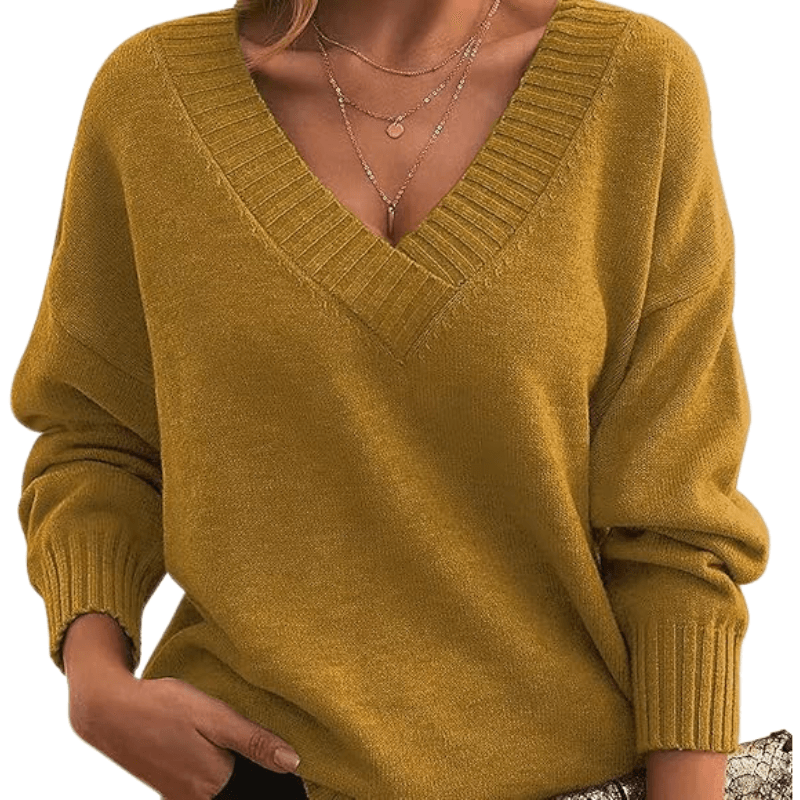 Chic V-Neck Cashmere Sweater Perfect for Everyday Wear