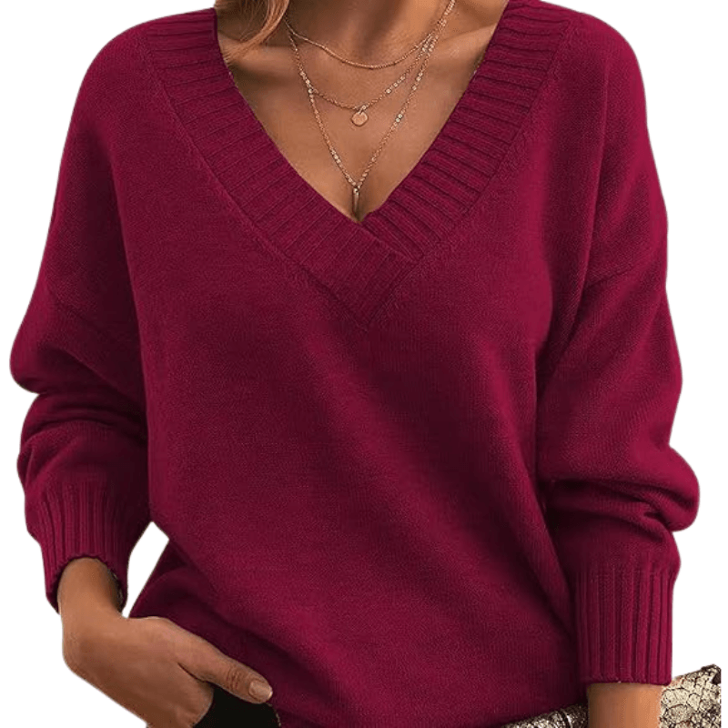 Chic V-Neck Cashmere Sweater Perfect for Everyday Wear