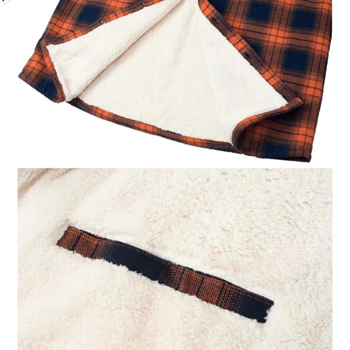 Men’s Checked Jacket - Fleece-Lined - Button-Up - Warm Casual Outerwear