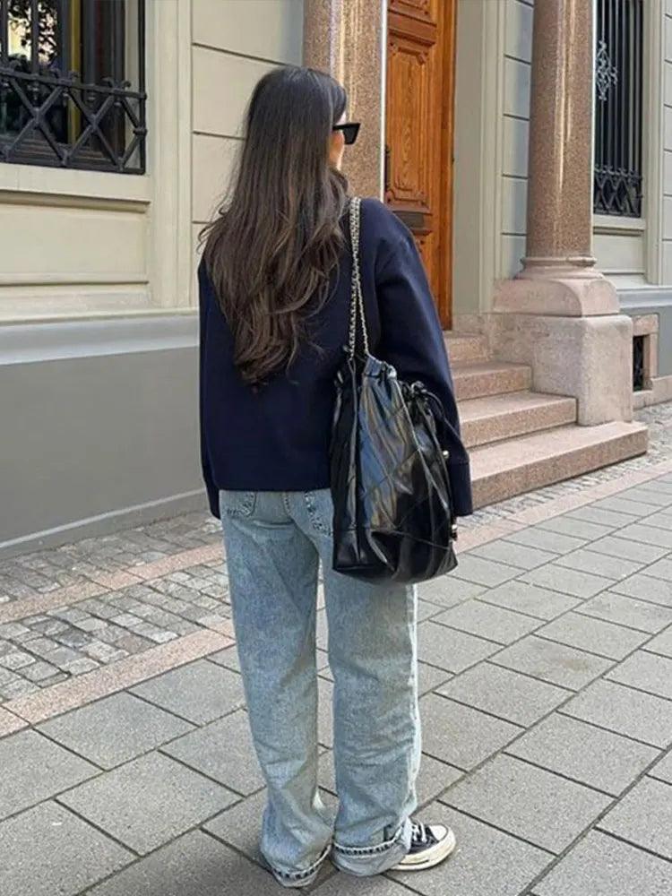 Stand Collar Women’s Woolen Coat – Elegant Single Breasted Short Jacket