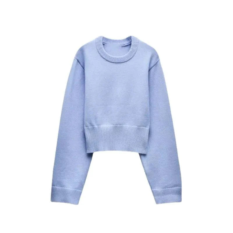Women's Loose Sleeve Knitted Sweater – Ultra-Wide Ribbed Hem Cardigan