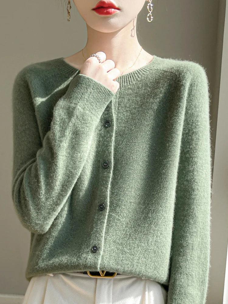 Spring Women's 100% Merino Wool Cardigan