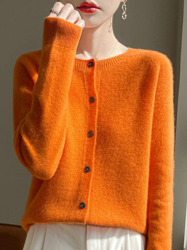 Spring Women's 100% Merino Wool Cardigan