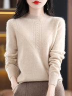 Women’s 100% Merino Wool O-Neck Cashmere Pullover