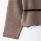 Women's Soft Belted Jacket – Elegant Wrap V-Neck Long Sleeve Outerwear