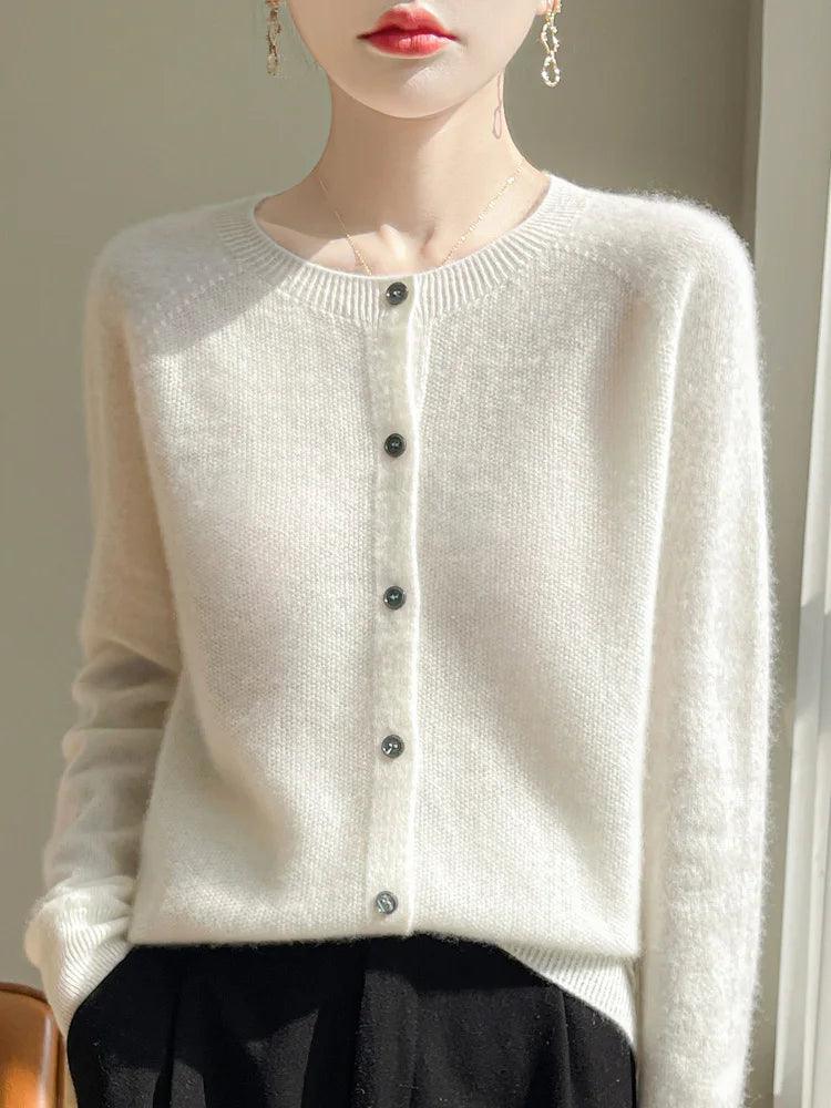Spring Women's 100% Merino Wool Cardigan