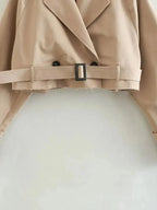 Cropped Trench Coat – Vintage Double-Breasted Jacket