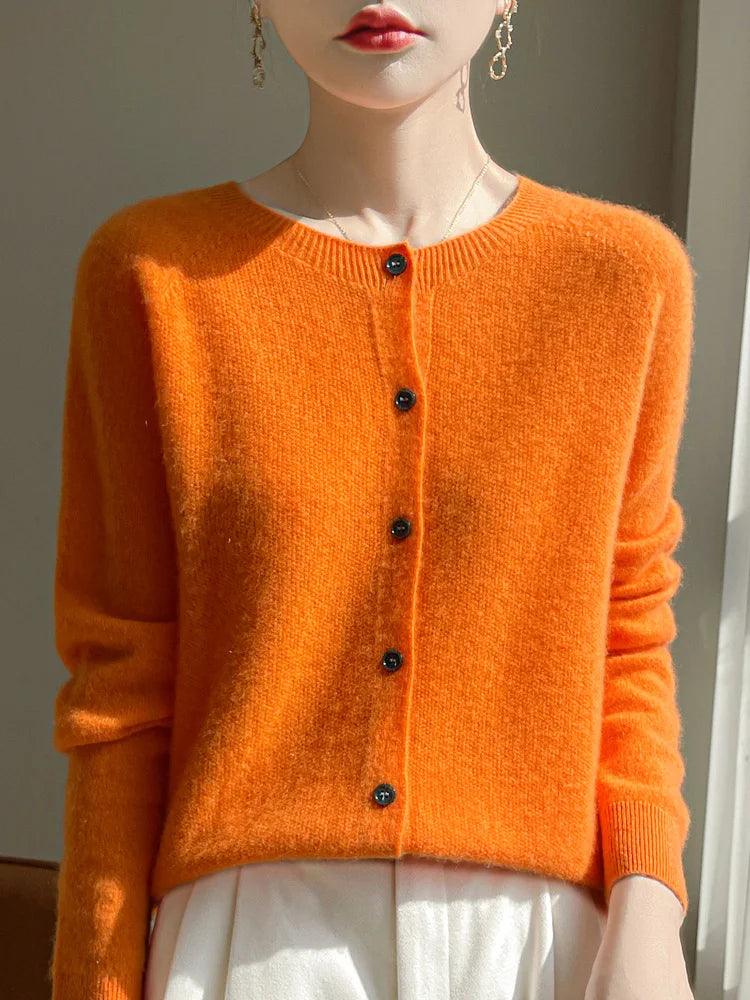 Spring Women's 100% Merino Wool Cardigan